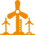 orange wind solar icon